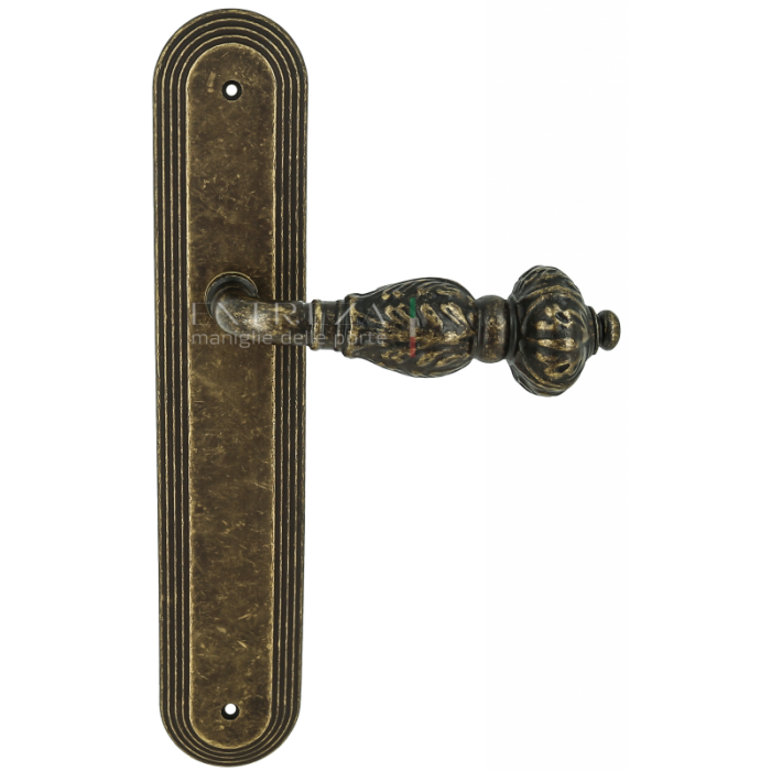 Дверная ручка Extreza TESLA (Тесла) 315 на планке PL05 античная бронза F23