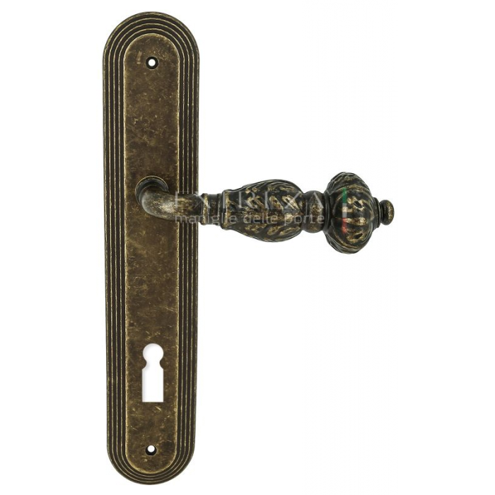 Дверная ручка Extreza TESLA (Тесла) 315 на планке PL05 KEY античная бронза F23