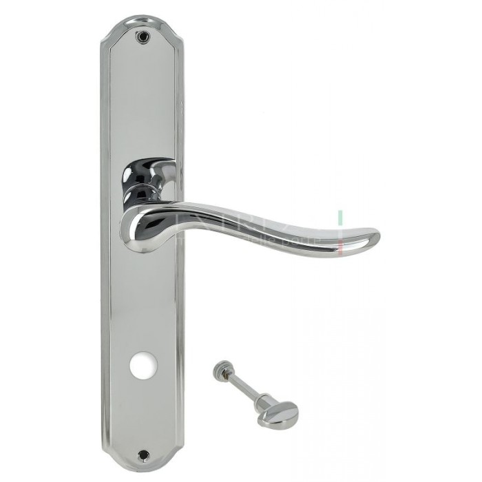 Дверная ручка Extreza TOLEDO (Толедо) 323 на планке PL01 WC полированный хром F04