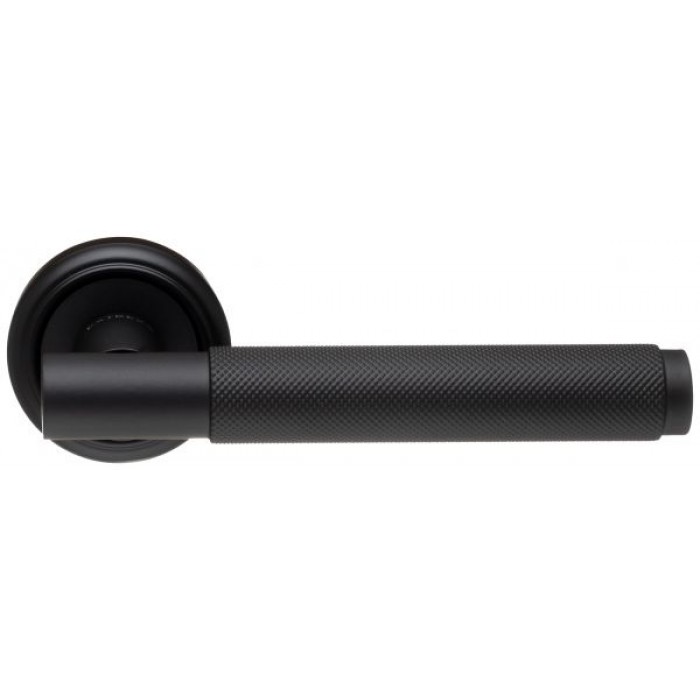 Дверная ручка Extreza TUBA (Туба) 126 на розетке R01 черный F22