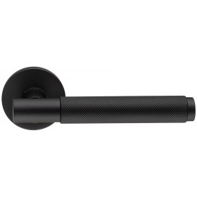 Дверная ручка Extreza Hi-tech Slim TUBA 126 на круглой розетке R16 черный F22