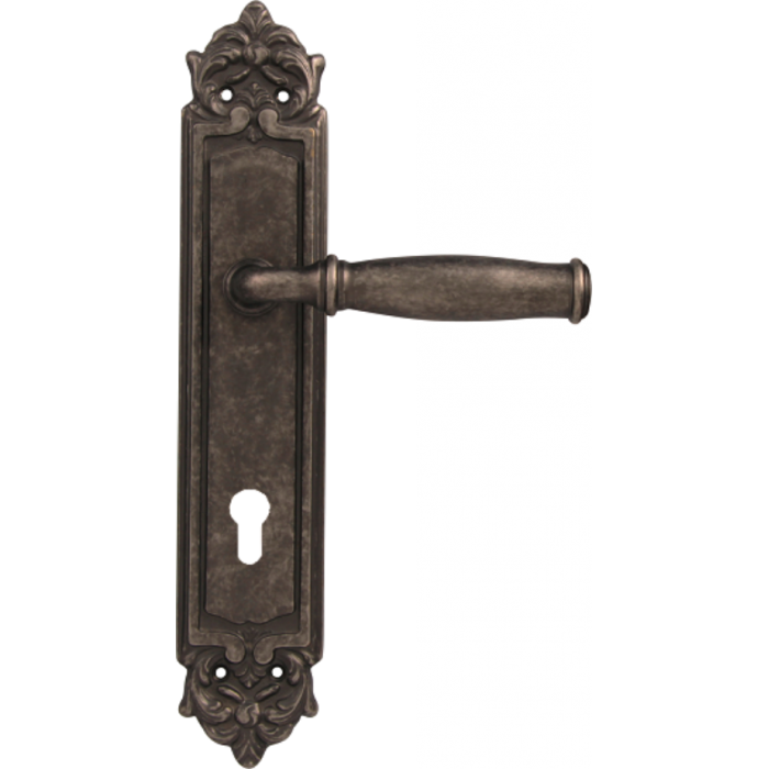 Дверная ручка на планке Melodia 266/229 Cyl Isabel Античное серебро