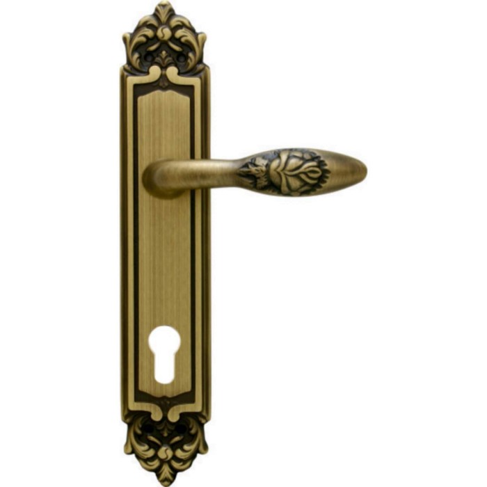 Дверная ручка на планке Melodia 243/229 Cyl Rosa Матовая бронза