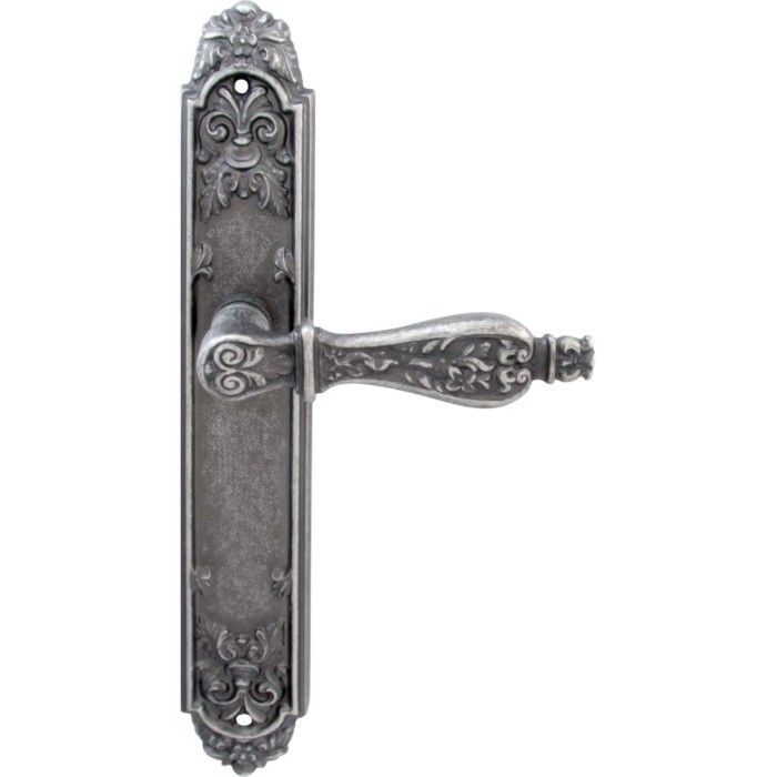 Дверная ручка на планке Melodia 465 Pass Siracusa Античное серебро