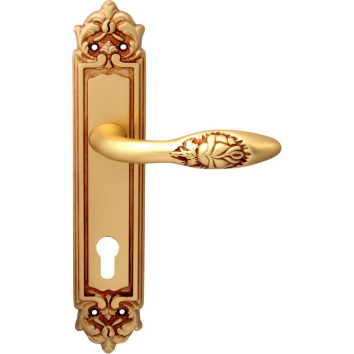 Дверная ручка на планке Melodia 243/229 Cyl Rosa Французское золото