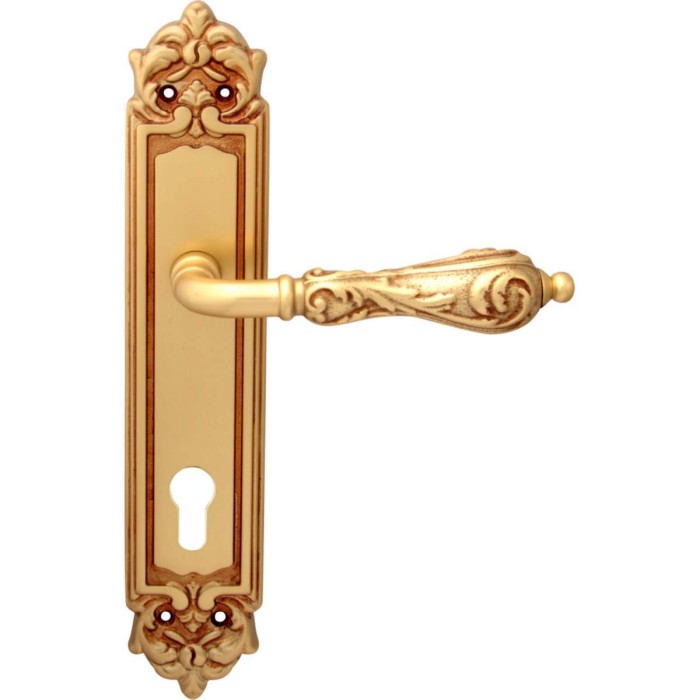 Дверная ручка на планке Melodia 229/229 Cyl Libra Французское золото