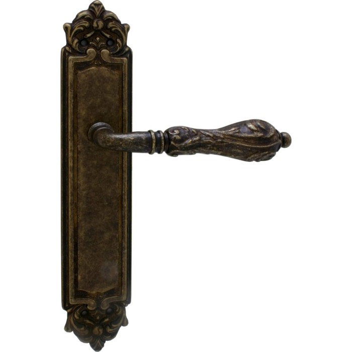 Дверная ручка на планке Melodia 229/229 Pass Libra Античная бронза