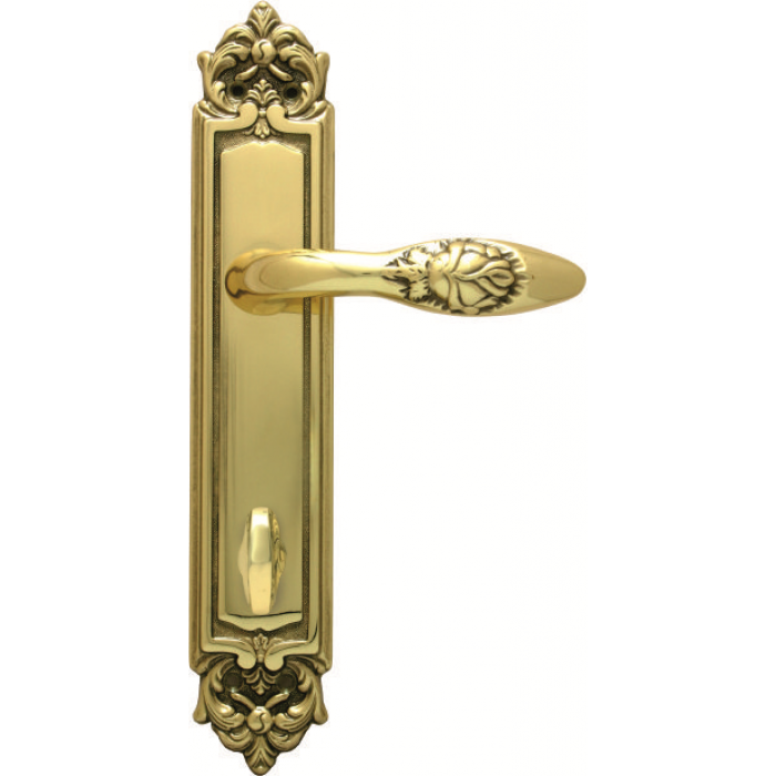 Дверная ручка на планке Melodia 243/229 Wc Rosa Полированная латунь