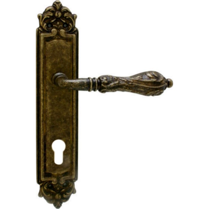 Дверная ручка на планке Melodia 229/229 Cyl Libra Античная бронза