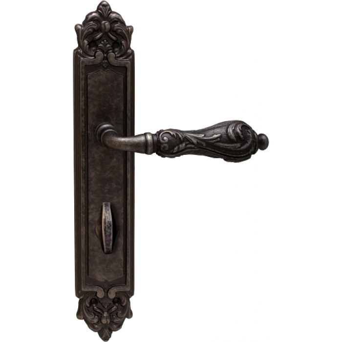 Дверная ручка на планке Melodia 229/229 Wc Libra Античное серебро