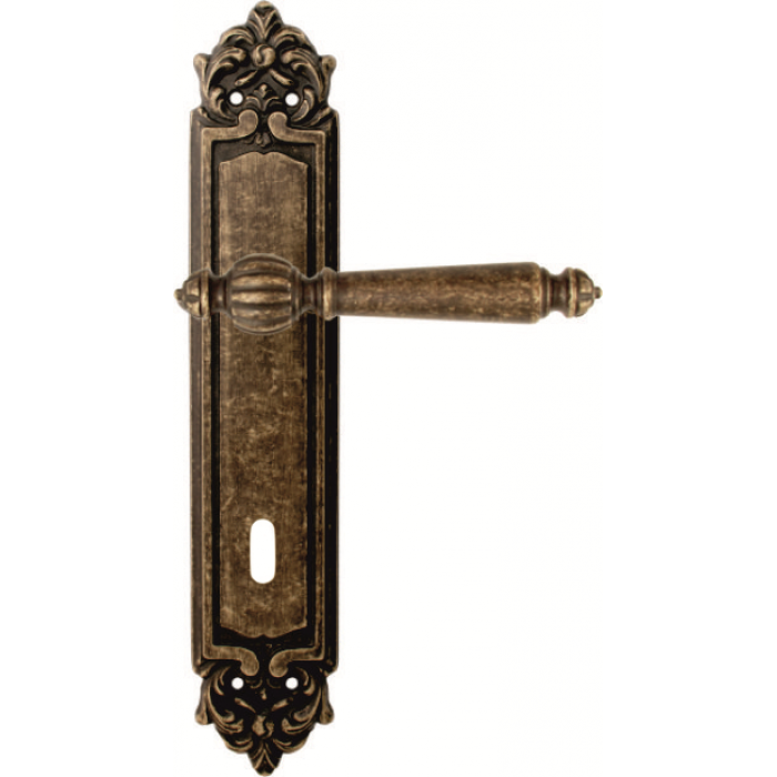 Дверная ручка на планке Melodia 235/229 Cab Mirella Античная бронза