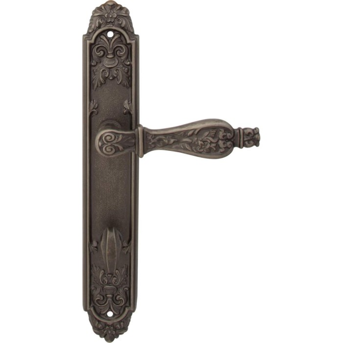 Дверная ручка на планке Melodia 465 Wc Siracusa Античное серебро