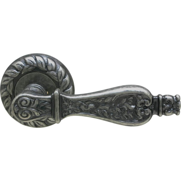 Дверная ручка на розетке Melodia 465 60 мм Siracusa Античное серебро