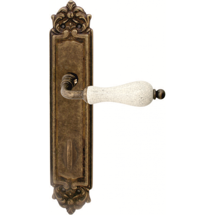 Дверная ручка на планке Melodia 179/229 Wc Ceramic Античная бронза+керамика