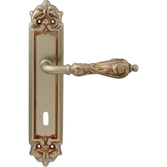 Дверная ручка на планке Melodia 229/229 Cab Libra Французское серебро