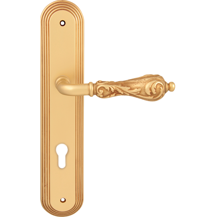 Дверная ручка на планке Melodia 229 Cyl/P 235 Libra золото французское