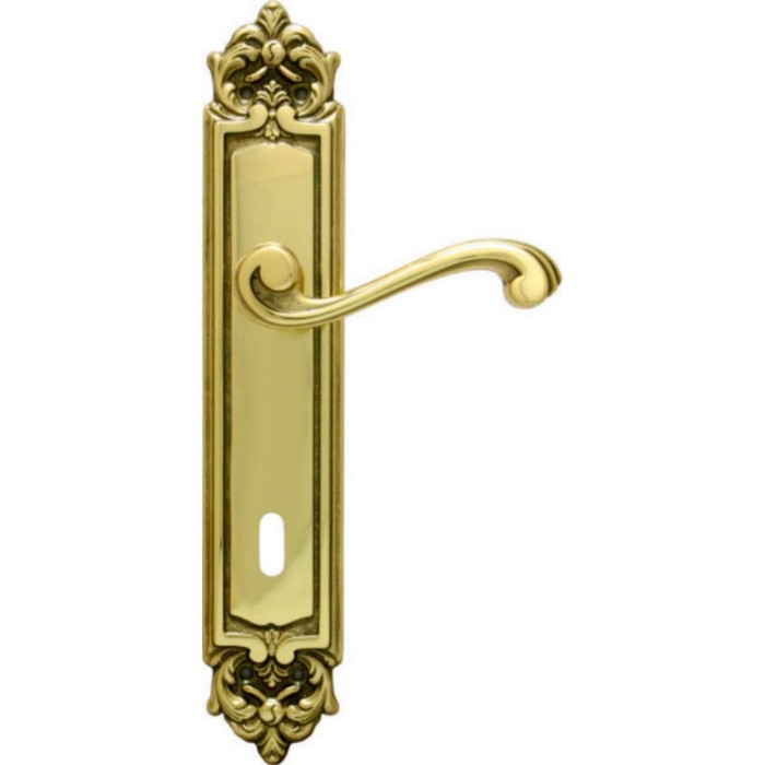 Дверная ручка на планке Melodia 225/229 Cab Сagliari Полированная латунь
