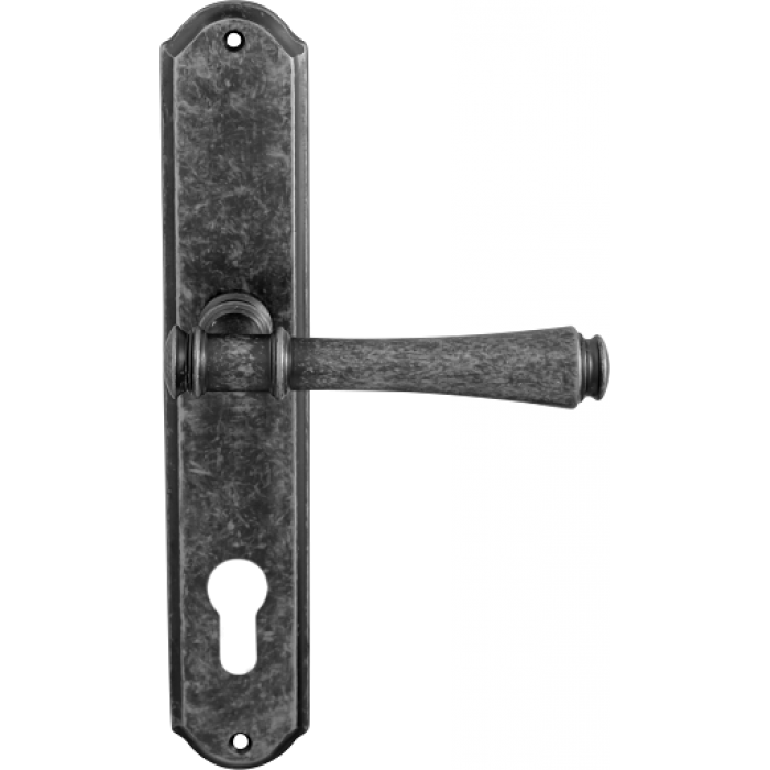 Дверная ручка на планке Melodia 245/131 Cyl Tako Античное серебро
