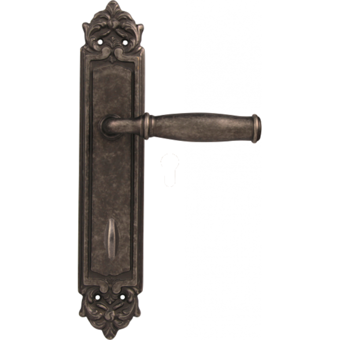 Дверная ручка на планке Melodia 266/229 Wc Isabel Античное серебро