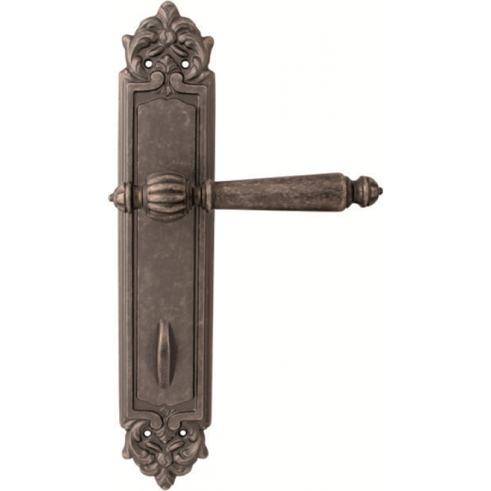 Дверная ручка на планке Melodia 235/229 Wc Mirella Античное серебро