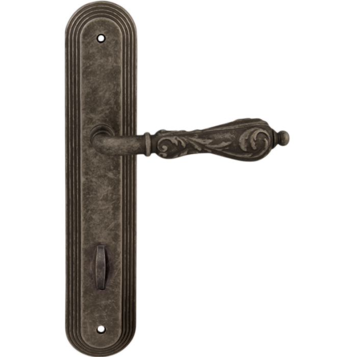 Дверная ручка на планке Melodia 229 Wс/P 235 Libra серебро античное