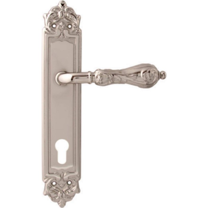 Дверная ручка на планке Melodia 229/229 Cyl Libra серебро