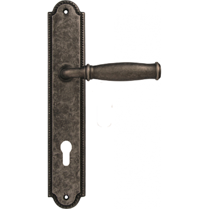 Дверная ручка на планке Melodia 266/458 Cyl Isabel Античное серебро