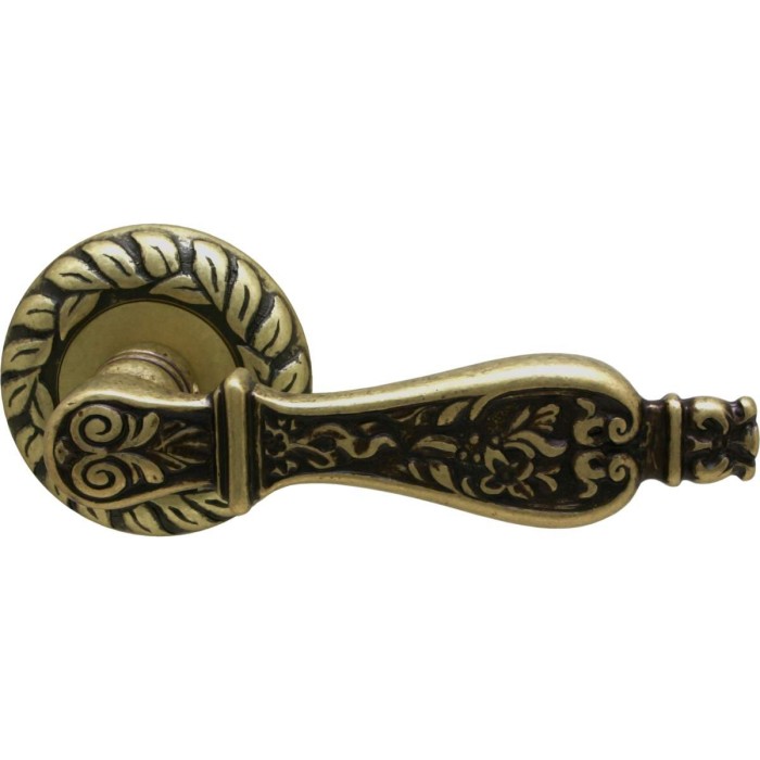 Дверная ручка на розетке Melodia 465 60 мм Siracusa Старинная латунь