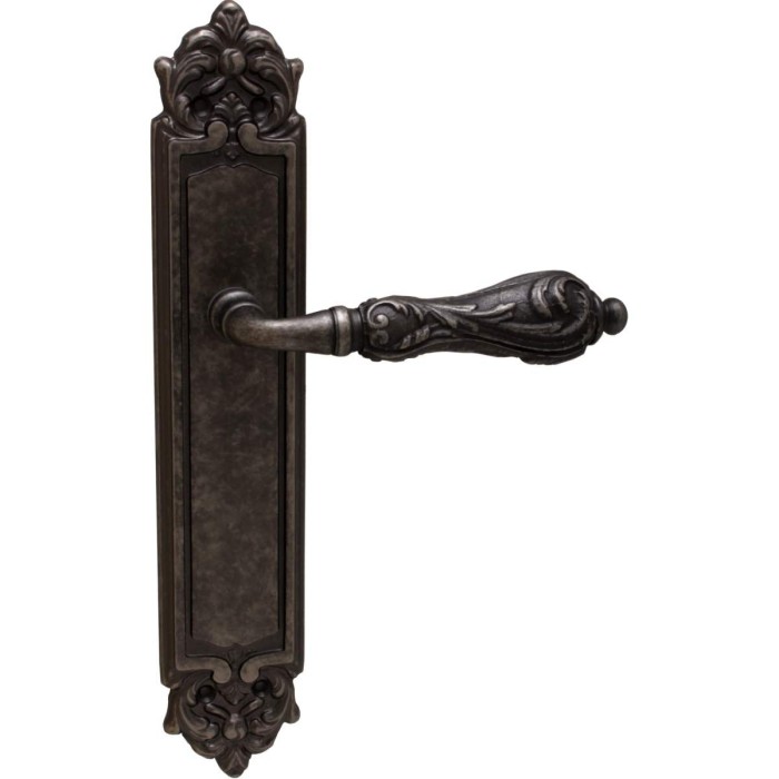 Дверная ручка на планке Melodia 229 Pass Libra Античное серебро
