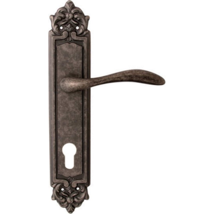 Дверная ручка на планке Melodia 132/229 Cyl Laguna Античное серебро