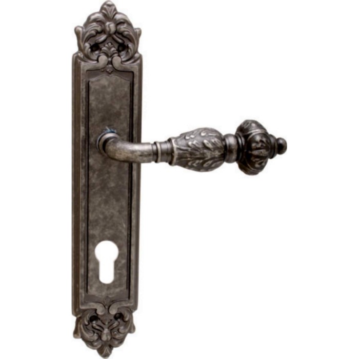 Дверная ручка на планке Melodia 230/229 Cyl Gemini Античное серебро