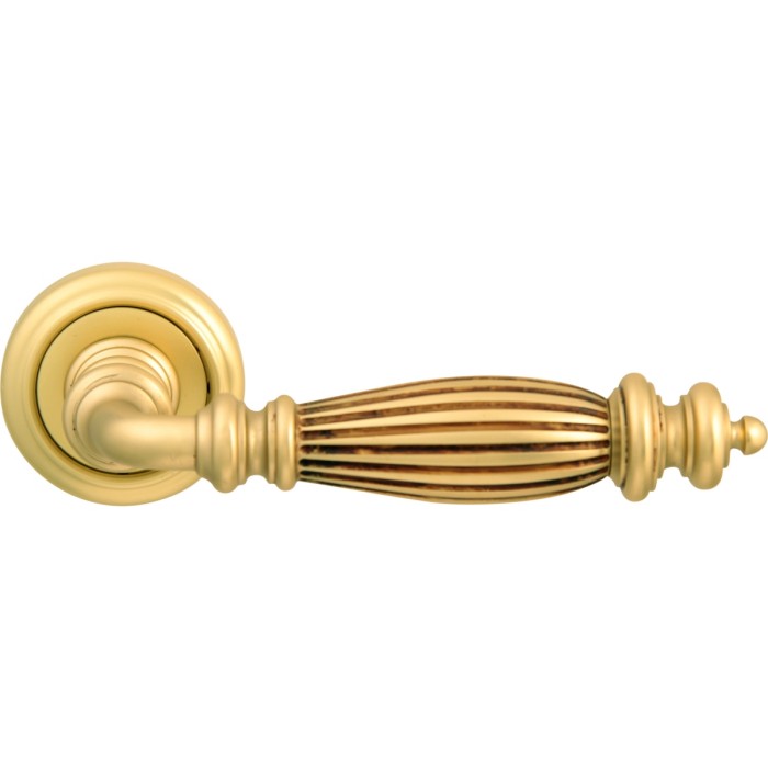 Дверная ручка на розетке Melodia 404 V Siena lines Французское золото