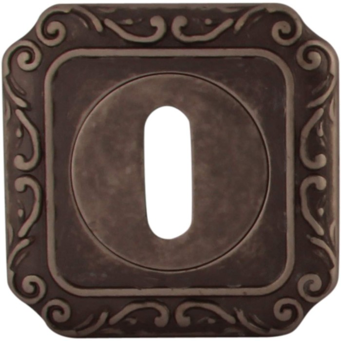 Накладка под кабинетный ключ Melodia Cab на квадратной розетке Q Античное серебро