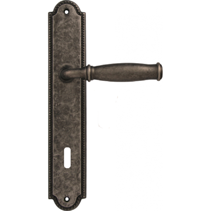 Дверная ручка на планке Melodia 266/458 Cab Isabel Античное серебро
