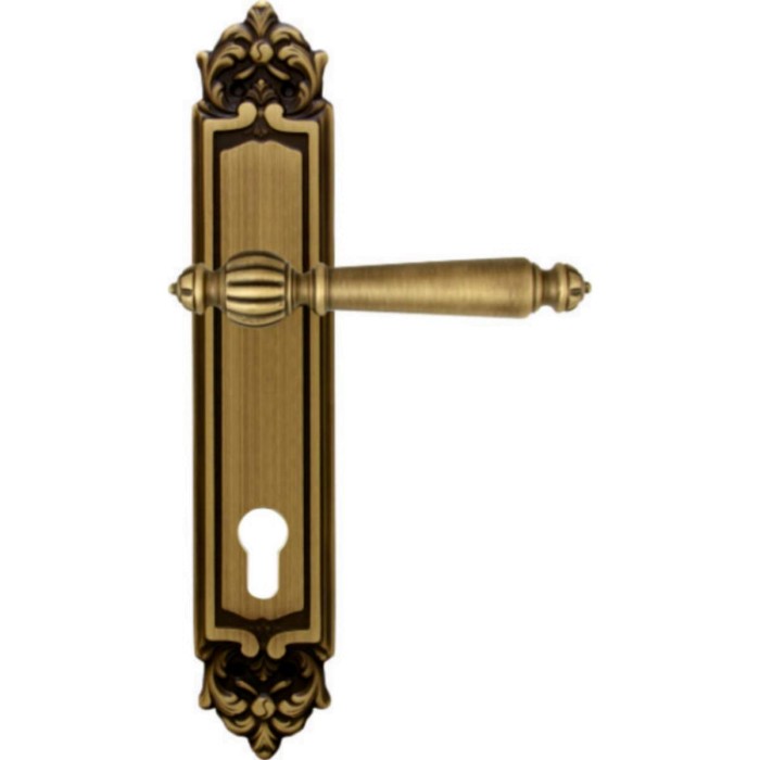 Дверная ручка на планке Melodia 235/229 Cyl Mirella Матовая бронза