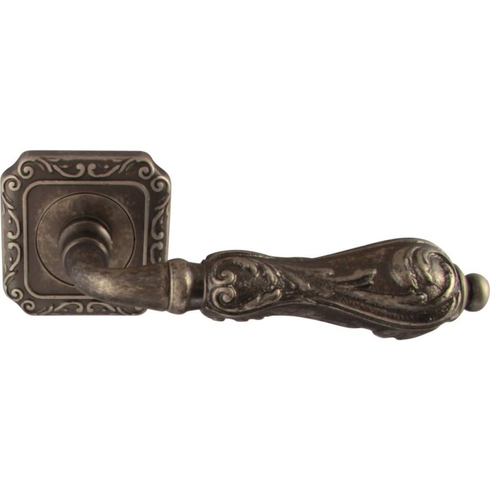 Дверная ручка на розетке Melodia 229 Q Libra Античное серебро