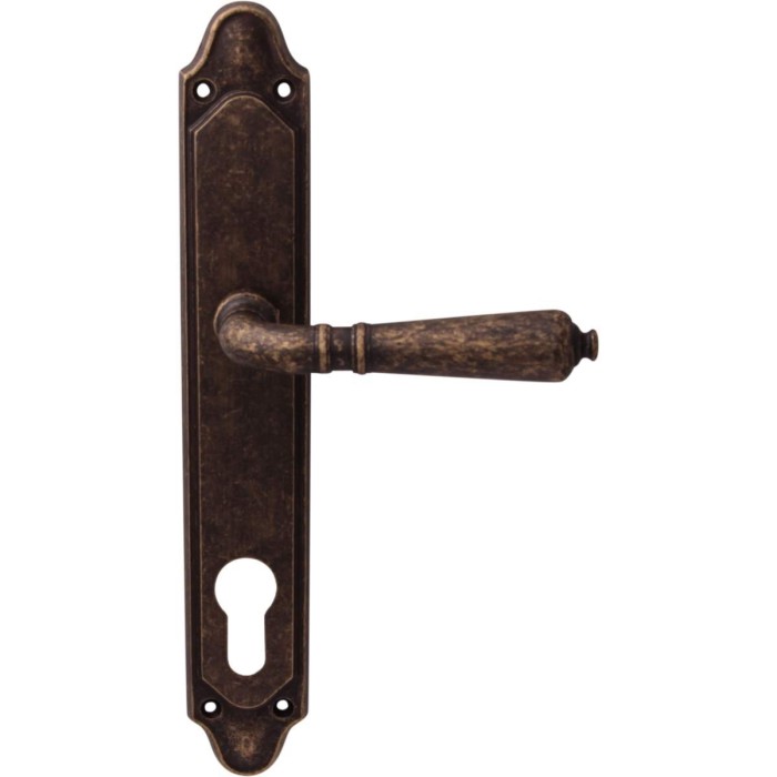 Дверная ручка на планке Melodia 130/158 Cyl Antik Античная бронза