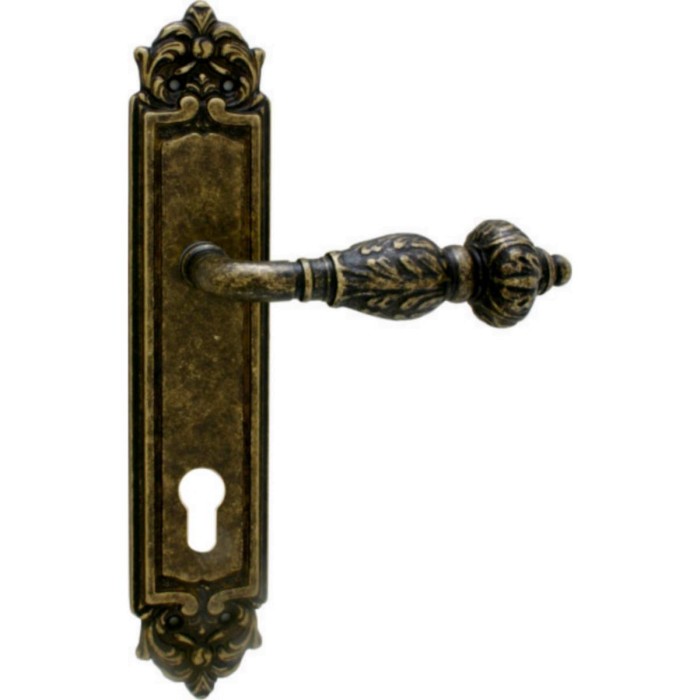 Дверная ручка на планке Melodia 230/229 Cyl Gemini Античная бронза