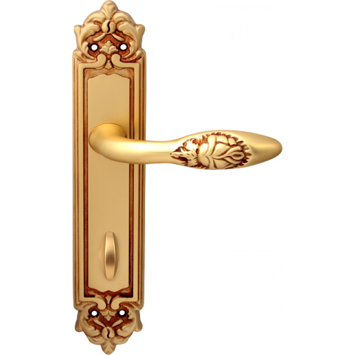 Дверная ручка на планке Melodia 243/229 Wc Rosa Французское золото