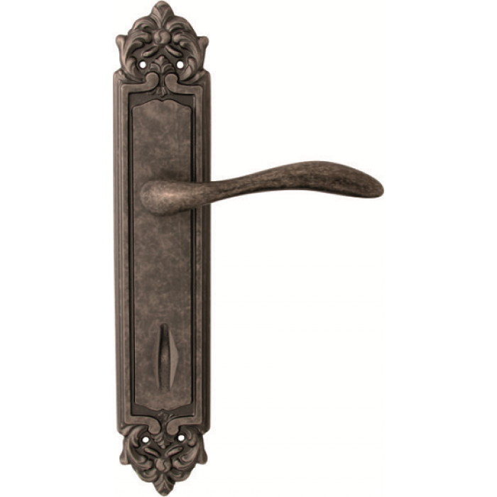 Дверная ручка на планке Melodia 132/229 WC Laguna Античное серебро