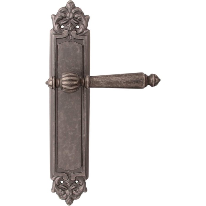 Дверная ручка на планке Melodia 235/229 Pass Mirella Античное серебро