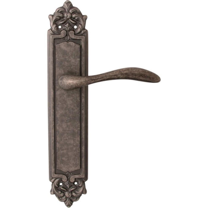 Дверная ручка на планке Melodia 132 Pass Laguna Античное серебро