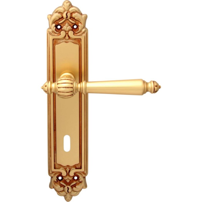 Дверная ручка на планке Melodia 235/229 Cab Mirella Французское золото