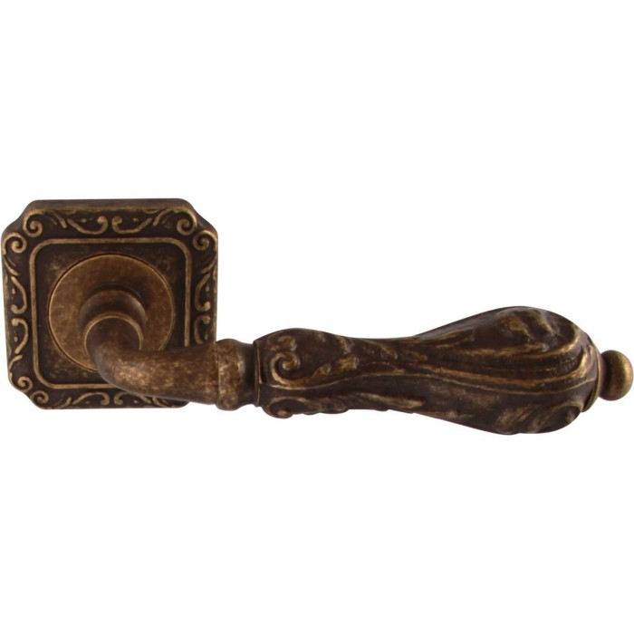 Дверная ручка на розетке Melodia 229 Q Libra Античная бронза
