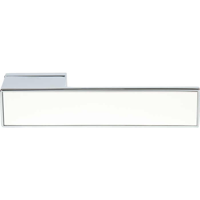 Дверная ручка на розетке Forme Icon 302 Полированный хром с вставкой белая