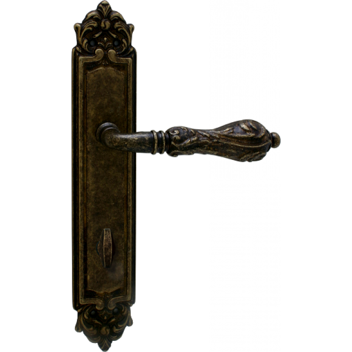 Дверная ручка на планке Melodia 229/229 Wc Libra Античная бронза