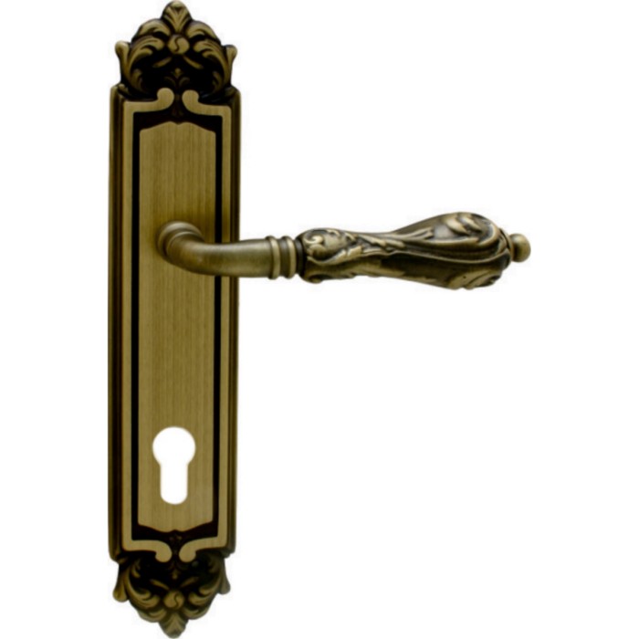 Дверная ручка на планке Melodia 229/229 Cyl Libra Матовая бронза