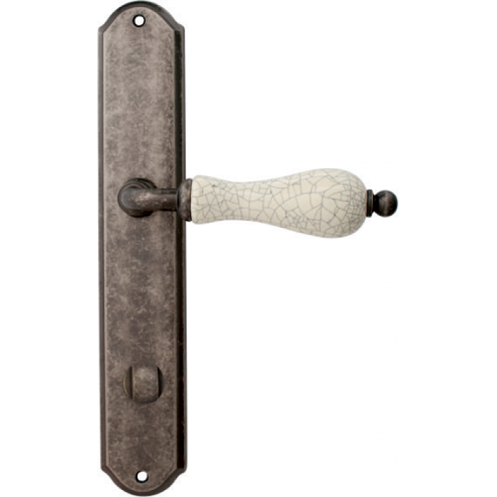 Дверная ручка на планке Melodia 179/131 Ceramic Wc Античное серебро