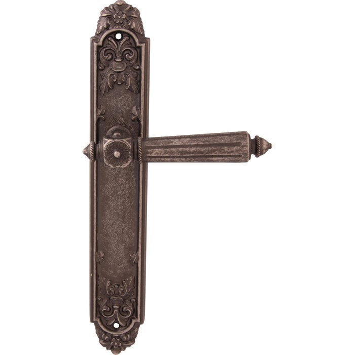 Дверная ручка на планке Melodia Модель 246 Nike Pass на планке Siracusa Античное серебро