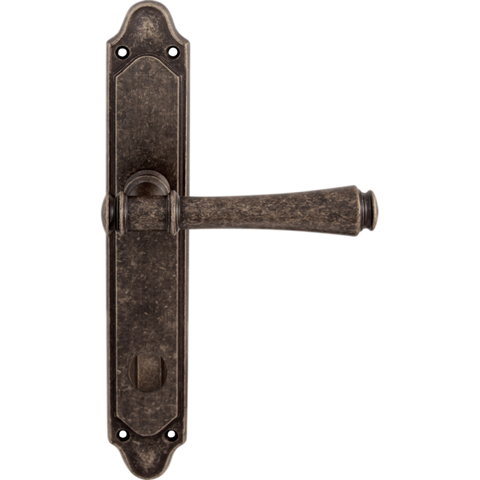 Дверная ручка на планке Melodia 245/158 Wc Tako Античное серебро